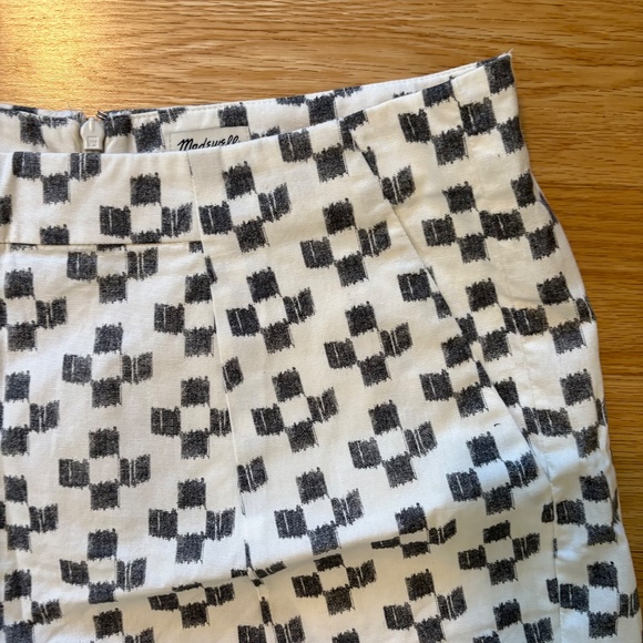 Madewell cotton patterned high rise back zip shorts - Picture 2 of 5